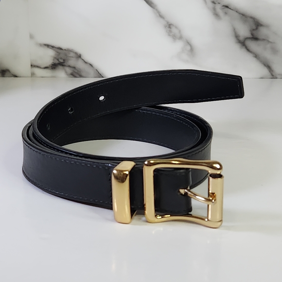 Kallmeyer Genuine Leather Belt Black with Gold Buckle. Made In Italy - Picture 2 of 13